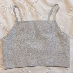 Fabletics Cloud Seamless Midi Bralette - soft grey- size medium
